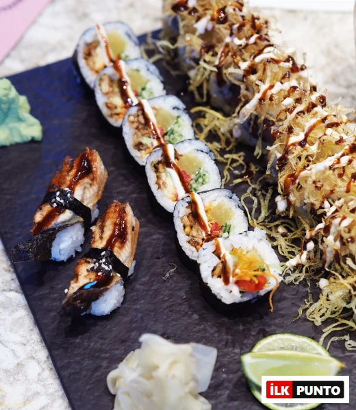 Moda Ororo Sushi Bar’da servis edilen sushi tabağı, Anadolu Yakası’nın en iyi sushi duraklarından biri
