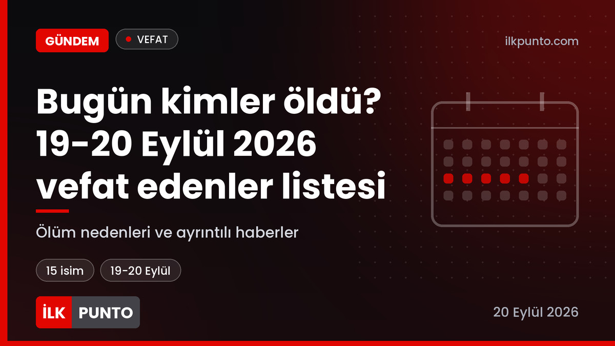 Bugün kimler öldü 19-20 Eylül 2026 vefat edenler listesi haber görseli