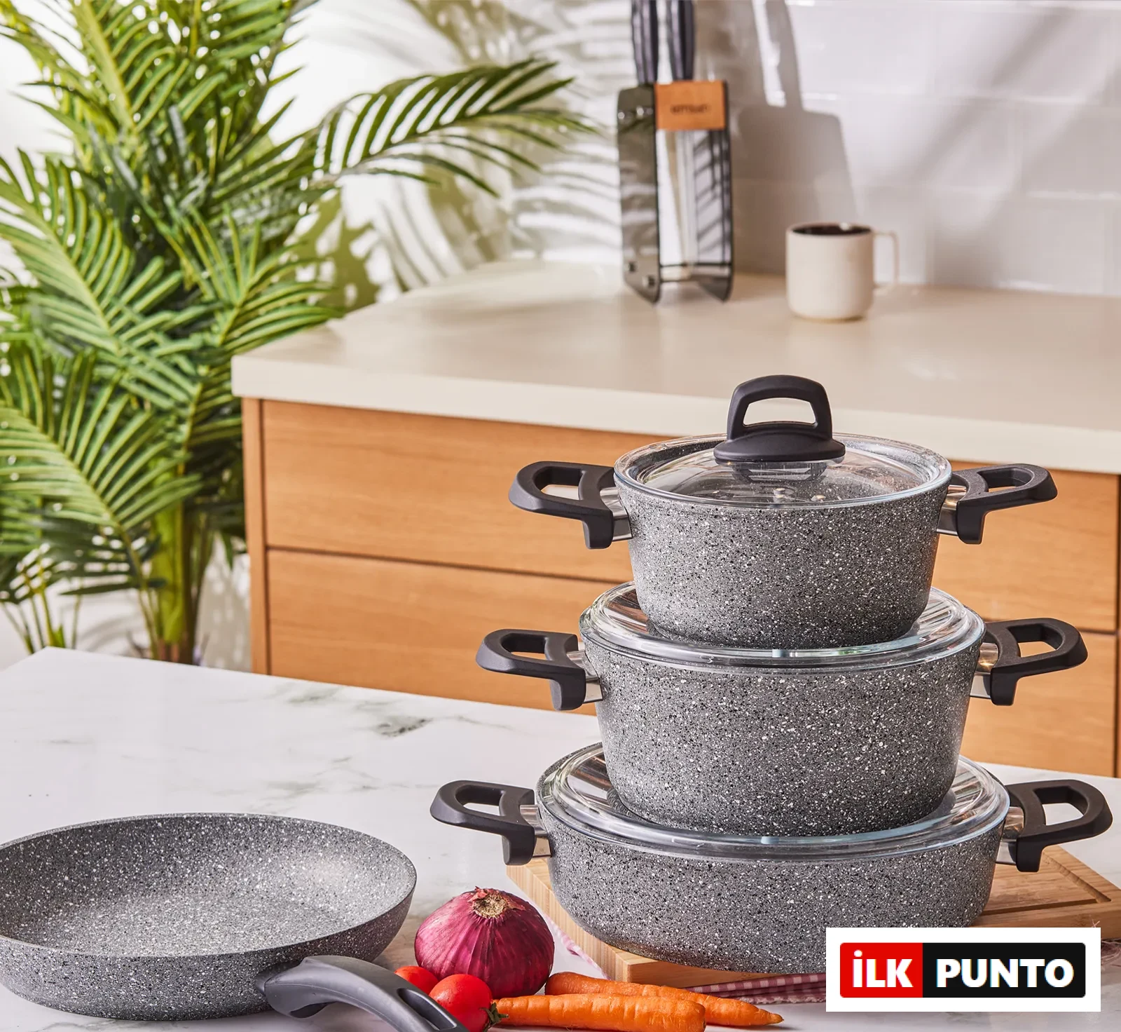 Emsan Premium Granit-S Pro 7 Parça Tencere Seti