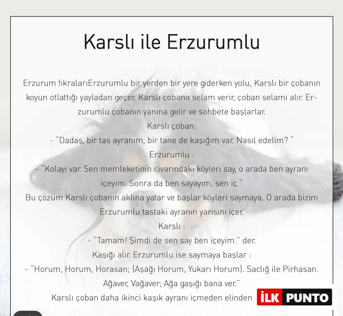 Karslı ve Erzurumlu Fıkrası Karslı ile Erzurumlu fıkra