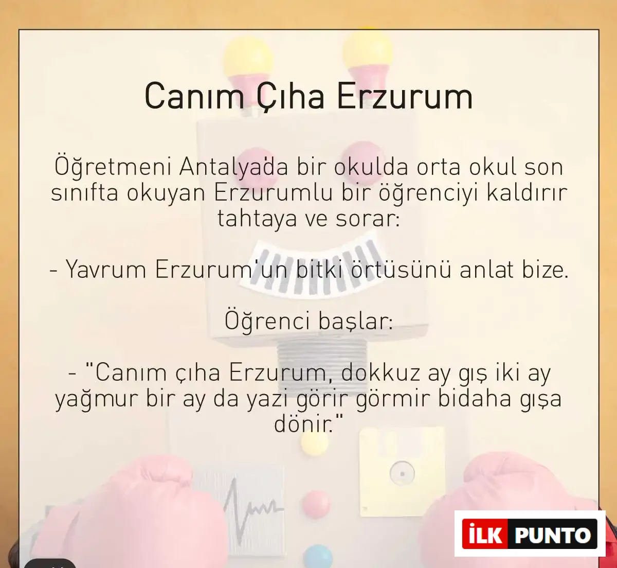 Erzurum Fıkraları Öğrenci Erzurum kültürü mizah örneği