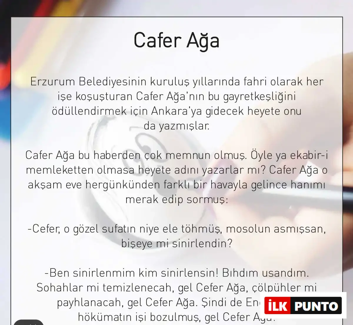 Cafer Ağa Hikayesi Erzurum fıkrası Cafer Ağa