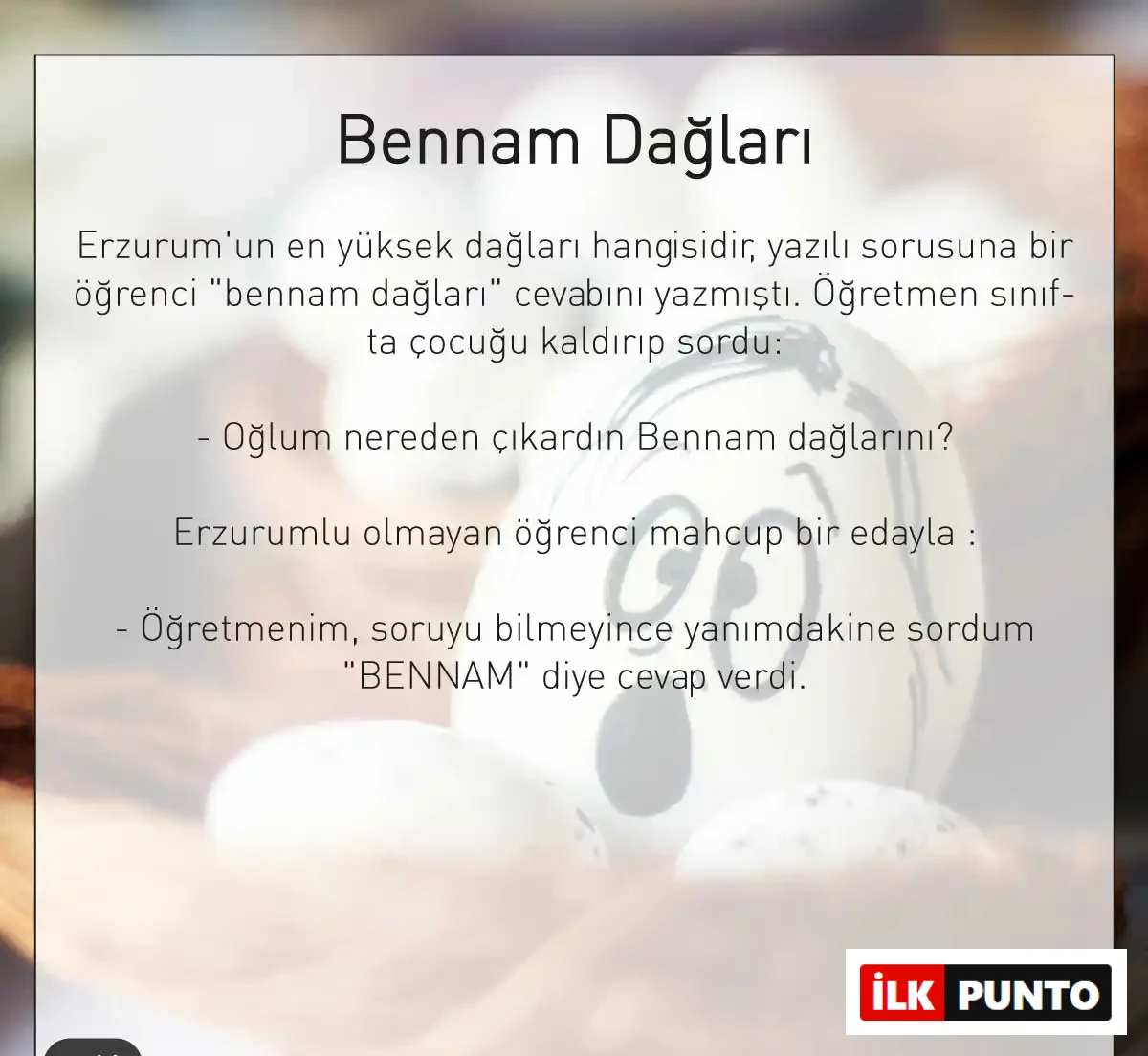 Bennam Dağları Fıkrası Bennam Dağları fıkrası Erzurum