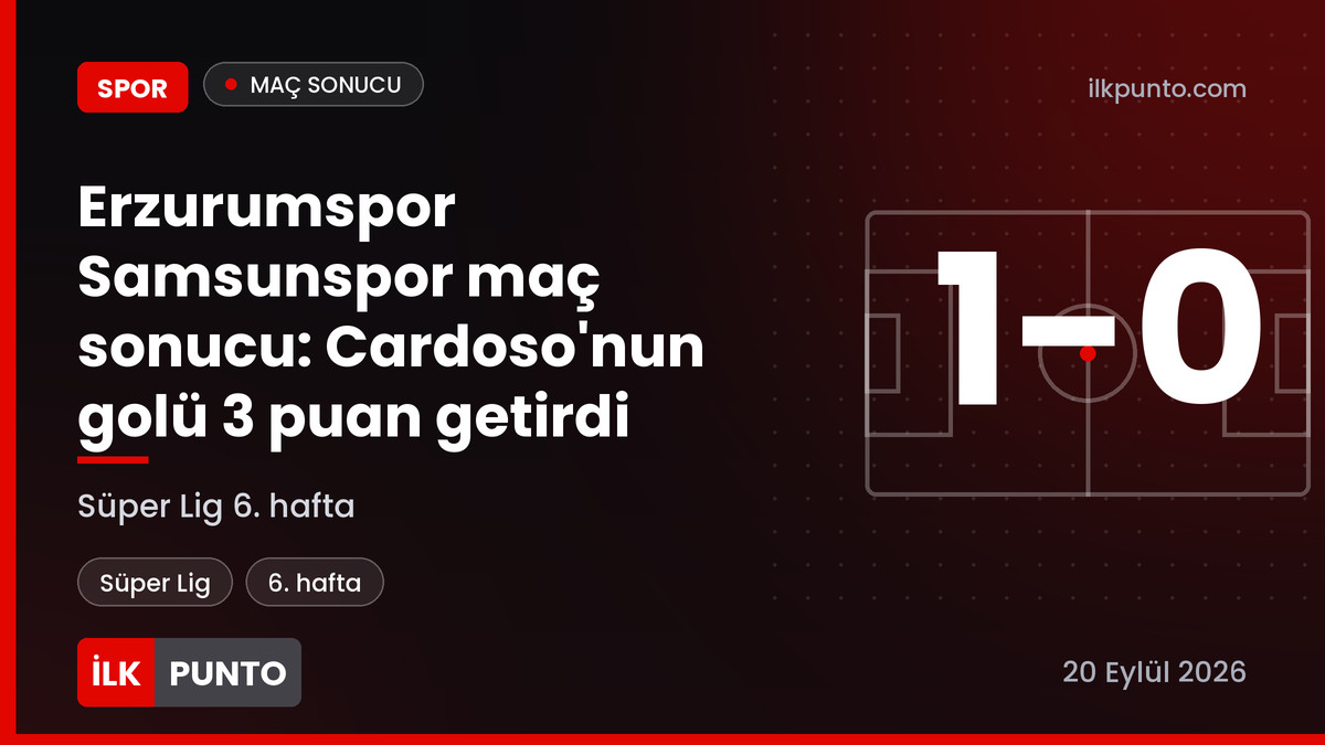 Erzurumspor Samsunspor maç sonucu 1-0 haber görseli