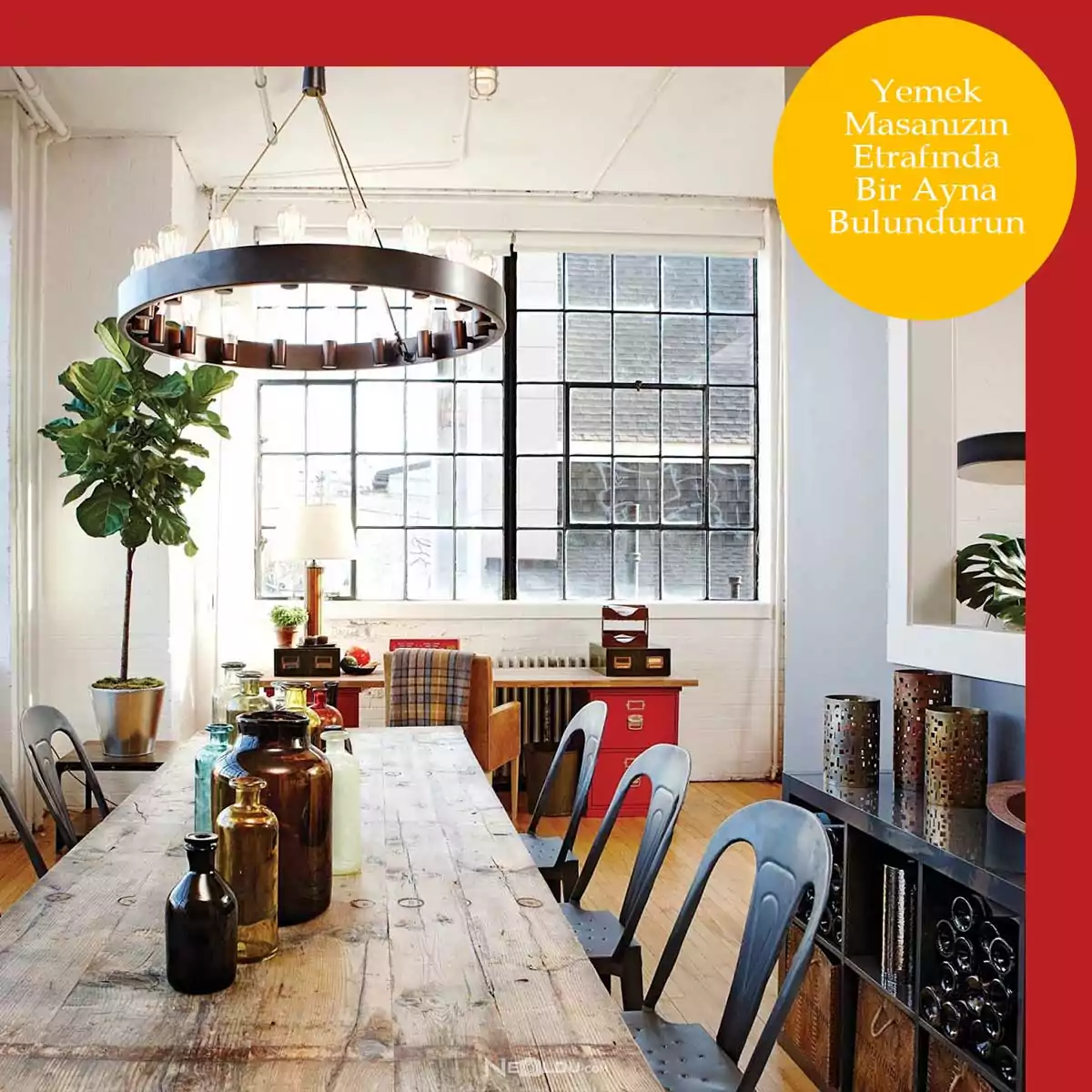 Yemek Masası Etrafında Ayna Kullanın Feng Shui Yemek Masası