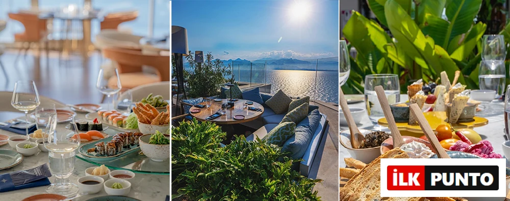 Asmani Restoran'da Akdeniz'in parıldayan manzarası eşliğinde sunulan zarif sushi tabakları, çeşitli peynirler ve iştah açıcı mezelerle dolu masalar, Antalya'nın en iyi restoranlarından birindeki gastronomik deneyimi gözler önüne seriyor.