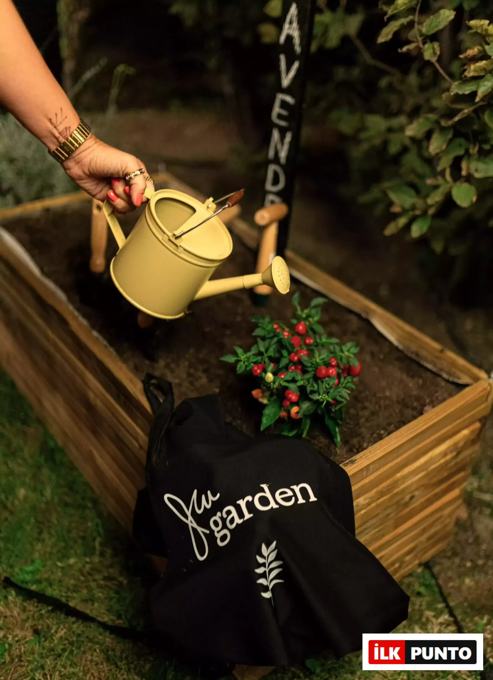 JW Marriott Hotel Ankara bahçesinde JW Garden alanında bitki sulama detayı